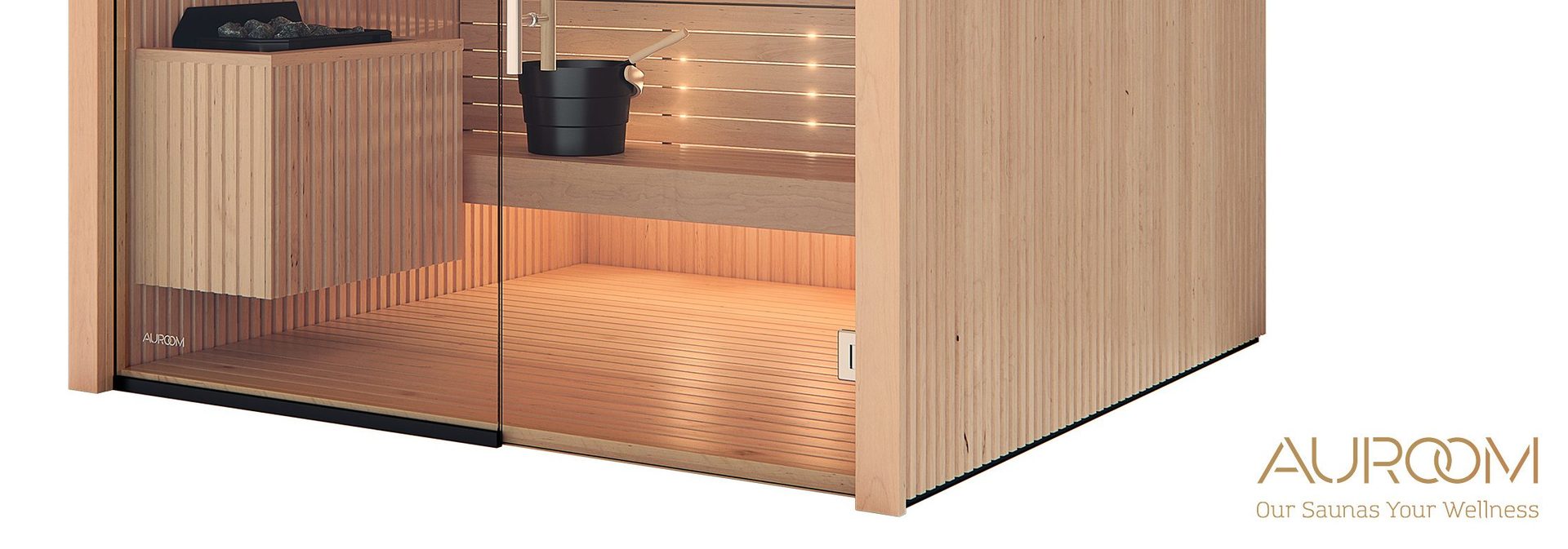 Golvgaller för Bastu Auroom för Lumina 28x120mm med Gummiremsor